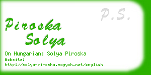 piroska solya business card